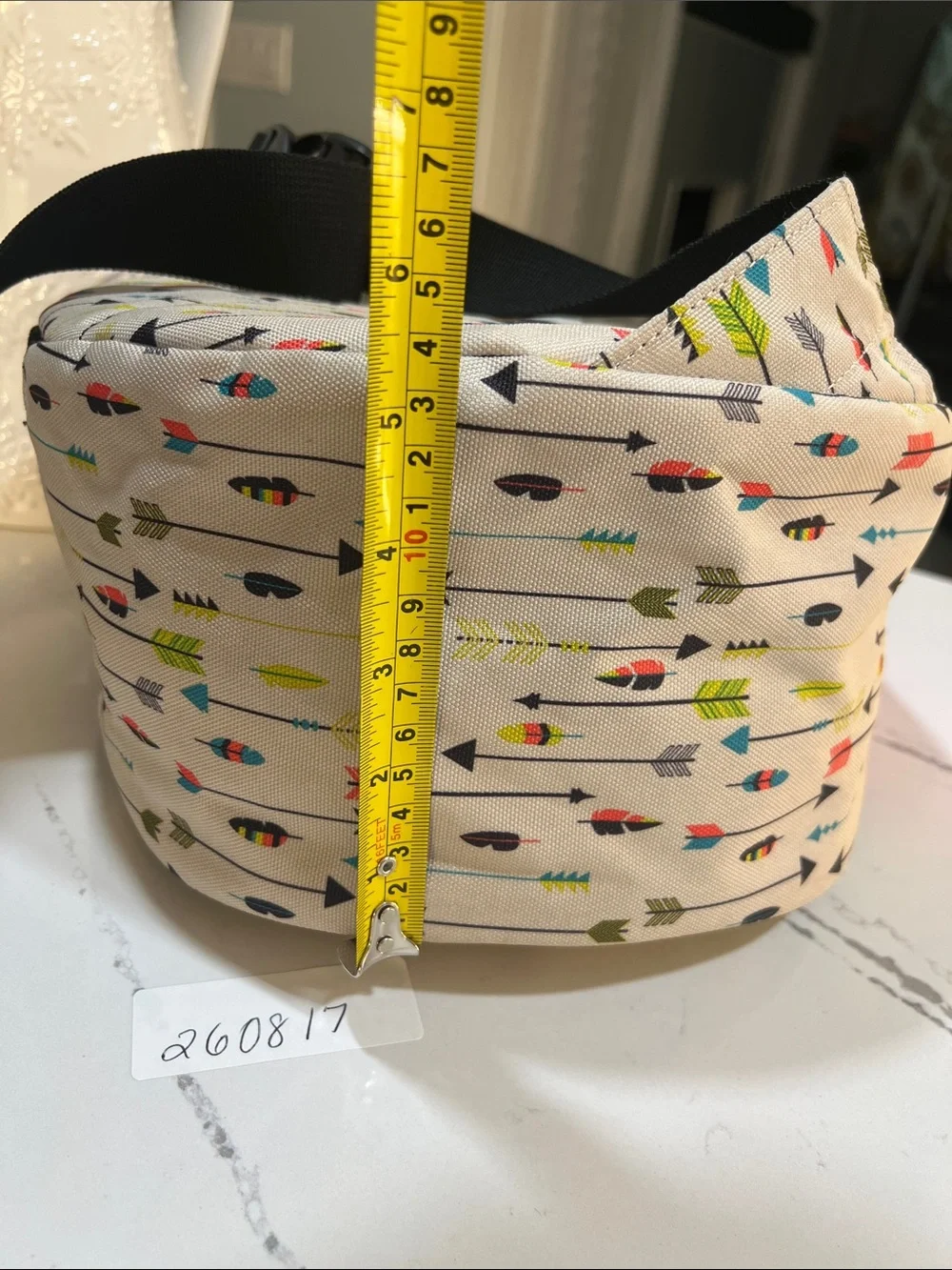 Kavu Rope Coral Sling Bag with Cream Arrow Print One of a Kind
